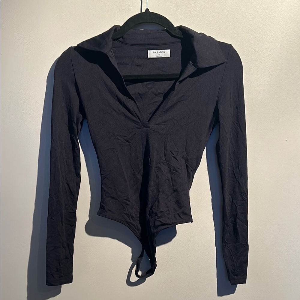 Babaton Black Long Sleeve Bodysuit